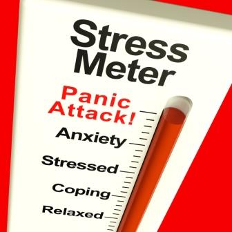 Stress Meter Showing  Panic Attack From Stress Or Worry