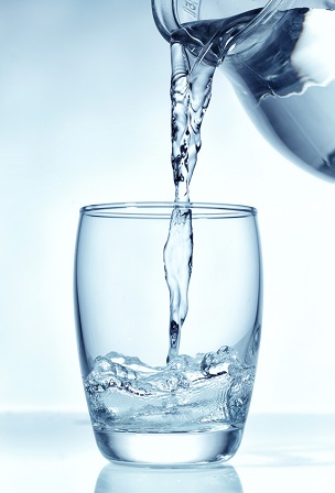 fresh water pouring into glass