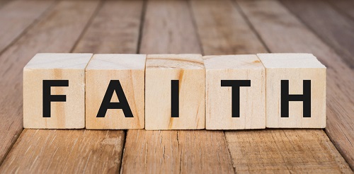 Faith Word on Wooden Blocks